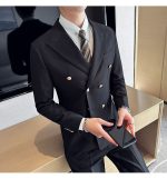 White Double-Breasted Men’s Suit 3-Piece Slim Fit Formal Tuxedo - Image 8