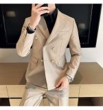 White Double-Breasted Men’s Suit 3-Piece Slim Fit Formal Tuxedo - Image 16