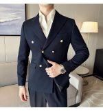 White Double-Breasted Men’s Suit 3-Piece Slim Fit Formal Tuxedo - Image 13