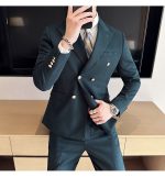 White Double-Breasted Men’s Suit 3-Piece Slim Fit Formal Tuxedo - Image 12