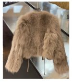 Women's Faux Fox Fur Coat - Short Style, Korean Version, Tie Design, Thick and Versatile - Image 4