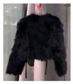 Women's Faux Fox Fur Coat - Short Style, Korean Version, Tie Design, Thick and Versatile - Image 6