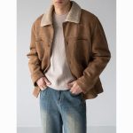 Men’s Faux Shearling Suede Jacket - Image 3
