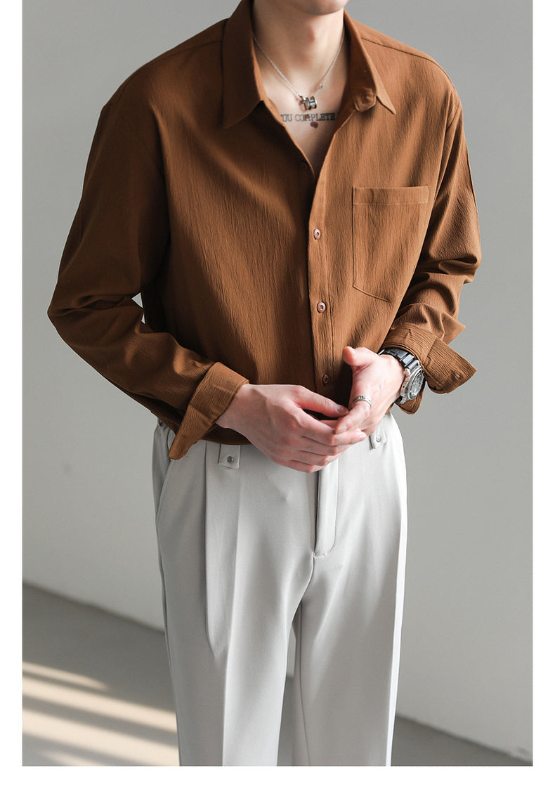 WhatsAppImage2025-10-31at4.36.57PM Korean Style Wrinkle Texture Loose Fit Long Sleeve Shirt for Men - Image 1