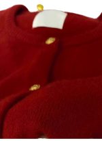 Red Vintage Soft Knit Cardigan for Women - Image 6
