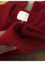 Red Vintage Soft Knit Cardigan for Women - Image 4