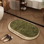 Vintage Quick-Dry Diatomaceous Earth Bath Mat – Absorbent Non-Slip Bathroom Rug.