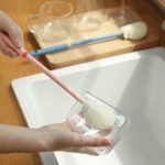 Upgraded Silicone Cleaning Brush with Long Handle & Storage Rack – No-Drill Sink Organizer for Cups, Bottles, and Baby Accessories.