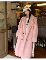 Eco-Friendly Faux Mink Fur Long Coat for Women, Thickened European Mink Fur, Loose Fit with Suit Collar - Image 2