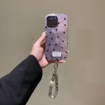 Korean Style INS Style Taro Purple Ripple Texture with Black Polka Dots iPhone Case - Image 5