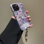 Korean Style INS Style Taro Purple Ripple Texture with Black Polka Dots iPhone Case - Image 6