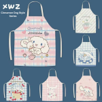Cute Cinnamon Dog Parent-Child Apron, Adult Neck-Hanging, No-Wash Cotton Linen Fabric, Kitchen Oil-Proof Sleeveless Waist Apron Wholesale - Image 3
