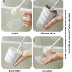 Upgraded Silicone Cleaning Brush with Long Handle & Storage Rack – No-Drill Sink Organizer for Cups, Bottles, and Baby Accessories. - Image 6