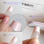 Sweet Heart Nude Press-On Nails with Bow – INS Style Elegant Fake Nail Tips - Image 3
