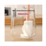 Upgraded Silicone Cleaning Brush with Long Handle & Storage Rack – No-Drill Sink Organizer for Cups, Bottles, and Baby Accessories. - Image 3
