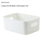 Simple White Storage Basket with Handle - Ins-Style Organizer for Dorms & Home - Image 3