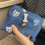 Cute Embroidered Cat Makeup Bag – Travel Pouch for Cosmetics, Period Essentials & Lipstick Storage - Image 6