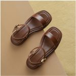 Retro Simple Flat Soft Soled Beach Open Toe Strap Roman Sandals - Image 8