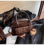 Vintage Plaid Toast Handbag Convertible Shoulder Crossbody Bag - Image 15