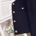 Navy Patchwork Elegant Blazer Jacket for Women - Image 6