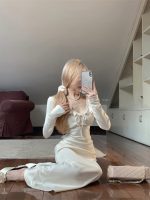 New Ruffled French Style Dress: High-End Coat with Bottoming Long Skirt for Women - Image 5