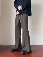 Men’s Cleanfit Straight-Leg Flare Pants – Casual Loose Fit Split Hem Trousers - Image 5