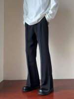 Men’s Cleanfit Straight-Leg Flare Pants – Casual Loose Fit Split Hem Trousers - Image 4