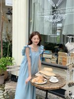 Designed with beautiful back and flying sleeves, bow tie A-Line Dress - Image 17