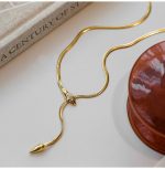 Silver Serpent Zircon Necklace for Women, Anti Tarnish Snake Bone Collarbone Chain - Image 8