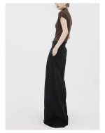 Women's Wide Leg Straight Trousers - High Waist Extra Long Dress Pants - Image 6