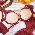 Red Lace Wireless Push-Up Bra for Small Bust Bridal Lingerie - Image 6