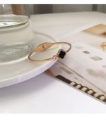 Four Leaf Clover Titanium Steel Rose Gold Open Bracelet for Women - Image 13