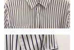 Women’s Striped Long Sleeve Polo Collar Shirt - Image 12