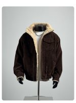 Men’s Retro Stand Collar Fleece-Lined Padded Jacket - Image 13