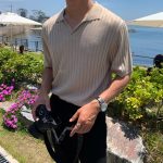 Men’s Slim Fit Knit Polo Shirt – Korean V-Neck Stretch Cotton Ice Silk Tee - Image 6