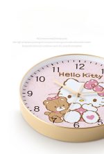Cute Hello Kitty wall clock for children's room, fun quartz clock for kids' room, small fresh cartoon design, no-drill installation - Image 2