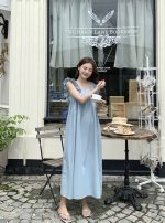 Designed with beautiful back and flying sleeves, bow tie A-Line Dress - Image 20