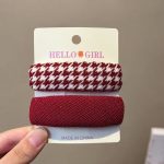 Red Plaid Houndstooth BB Hair Clip Side Hair Accessory - Image 8