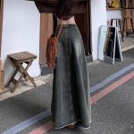 High Waist Denim A-Line Midi Skirt for Women - Image 5