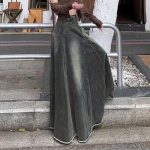 High Waist Denim A-Line Midi Skirt for Women - Image 8