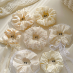 Milk White Lace Tulle Scrunchie - Korean Princess Soft Sweet Hair Accessory - Image 2