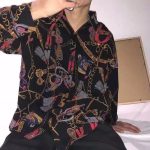Men’s Vintage Chain Print Short Sleeve Shirt – Loose Fit Hong Kong Style Casual Top - Image 6