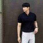 Men’s Slim Fit Knit Polo Shirt – Korean V-Neck Stretch Cotton Ice Silk Tee - Image 11
