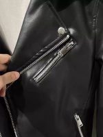 Men’s Black Faux Leather Moto Jacket – Wang Yibo Style Streetwear Biker Jacket - Image 3