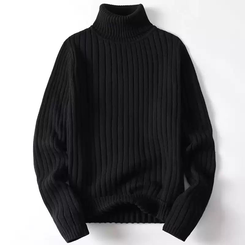 men4 Men’s Thick Turtleneck Cable Knit Sweater – Slim Fit Solid Color Pullover - Image 1