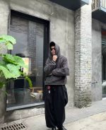 Unisex Heavyweight Boxy Hoodie – Short Fit Solid Color Streetwear Pullover - Image 3