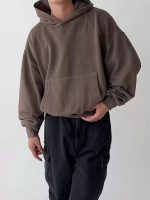Unisex Heavyweight Boxy Hoodie – Short Fit Solid Color Streetwear Pullover - Image 8