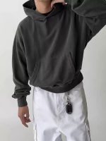 Unisex Heavyweight Boxy Hoodie – Short Fit Solid Color Streetwear Pullover - Image 4