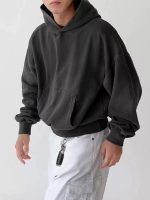 Unisex Heavyweight Boxy Hoodie – Short Fit Solid Color Streetwear Pullover - Image 6