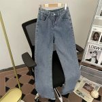 Men's Yellow Mud Washed Straight-Leg Jeans – Vibe Streetwear Loose Fit Distressed Denim - Image 4